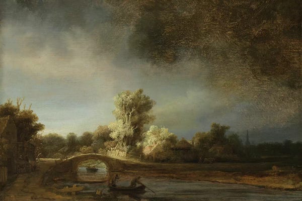 Baroque: Landscape with a Stone Bridge, c.1638  by Rembrandt van Rijn