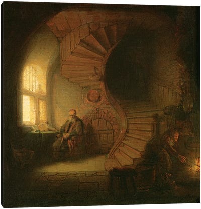 Philosopher in Meditation, 1632  Canvas Art Print - Rembrandt van Rijn