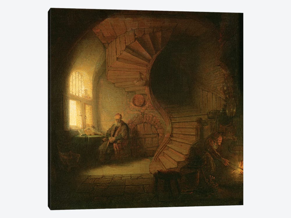 Philosopher in Meditation, 1632  by Rembrandt van Rijn 1-piece Canvas Print