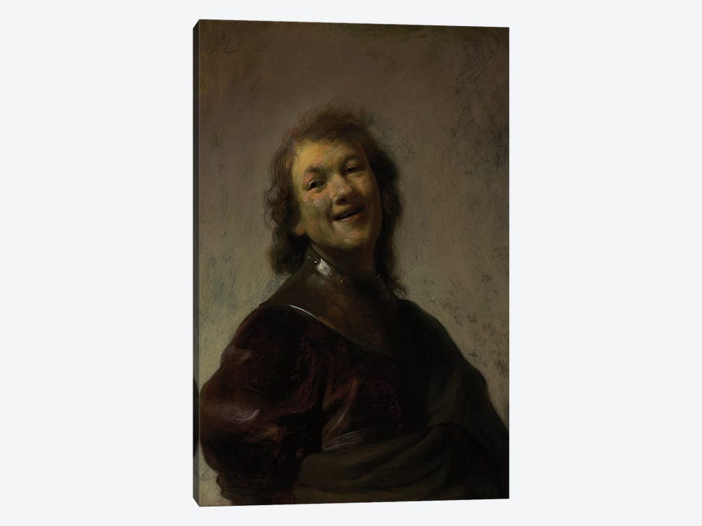 Rembrandt Laughing, c. 1628  by Rembrandt van Rijn 1-piece Canvas Print