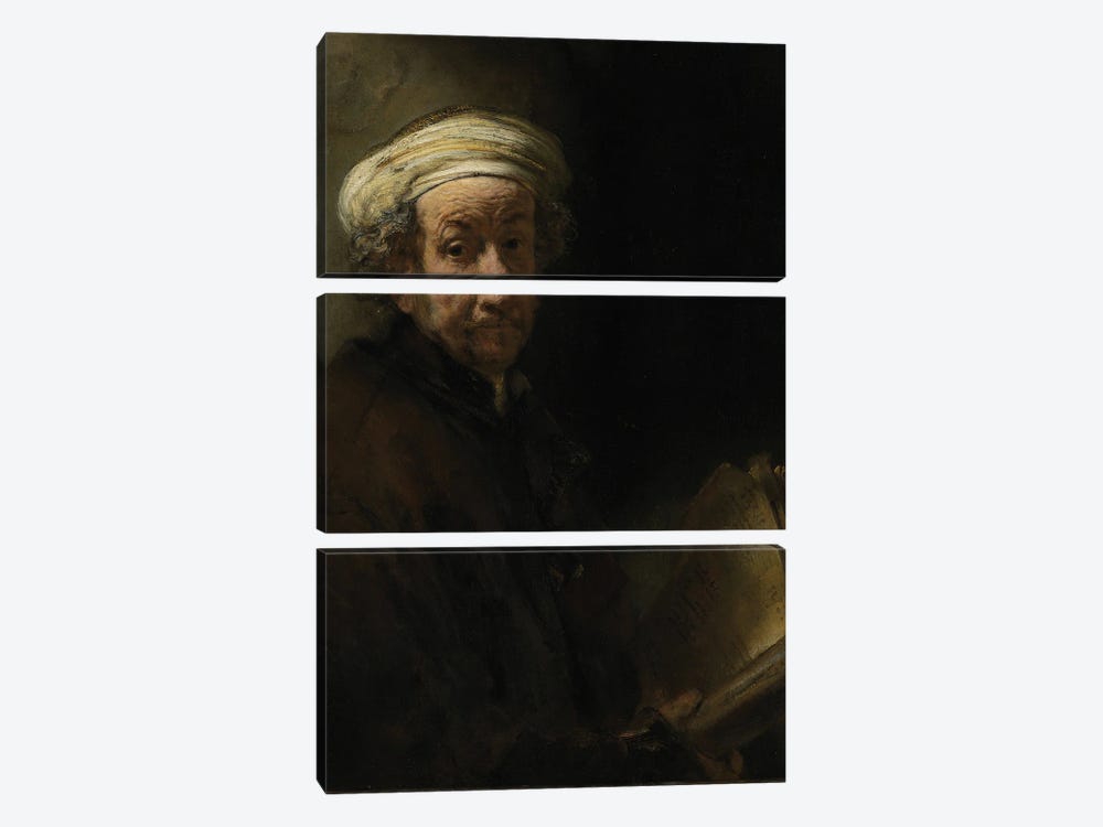 Self portrait as the Apostle Paul, 1661  by Rembrandt van Rijn 3-piece Canvas Print