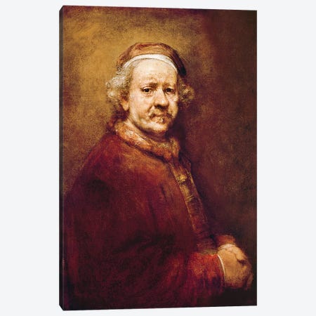 Self Portrait in at the Age of 63, 1669  Canvas Print #BMN10988} by Rembrandt van Rijn Canvas Wall Art
