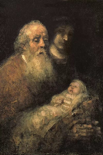 Simeon in the Temple, 1669  by Rembrandt van Rijn canvas print