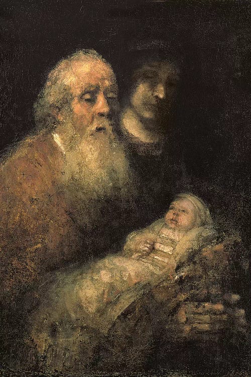 Simeon in the Temple, 1669  by Rembrandt van Rijn wall art