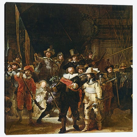 The Nightwatch, 1642  Canvas Print #BMN10994} by Rembrandt van Rijn Canvas Art