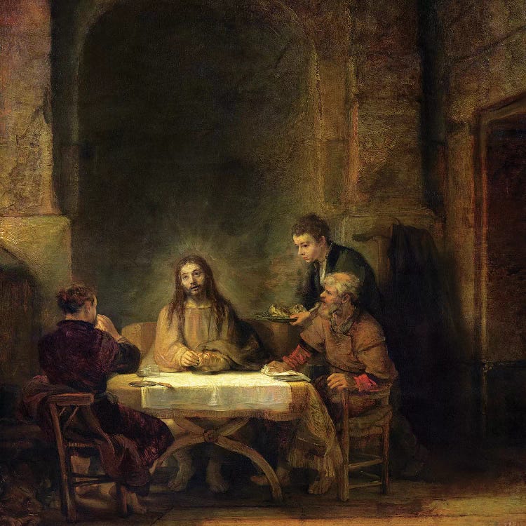 The Supper at Emmaus, 1648  by Rembrandt van Rijn wall art