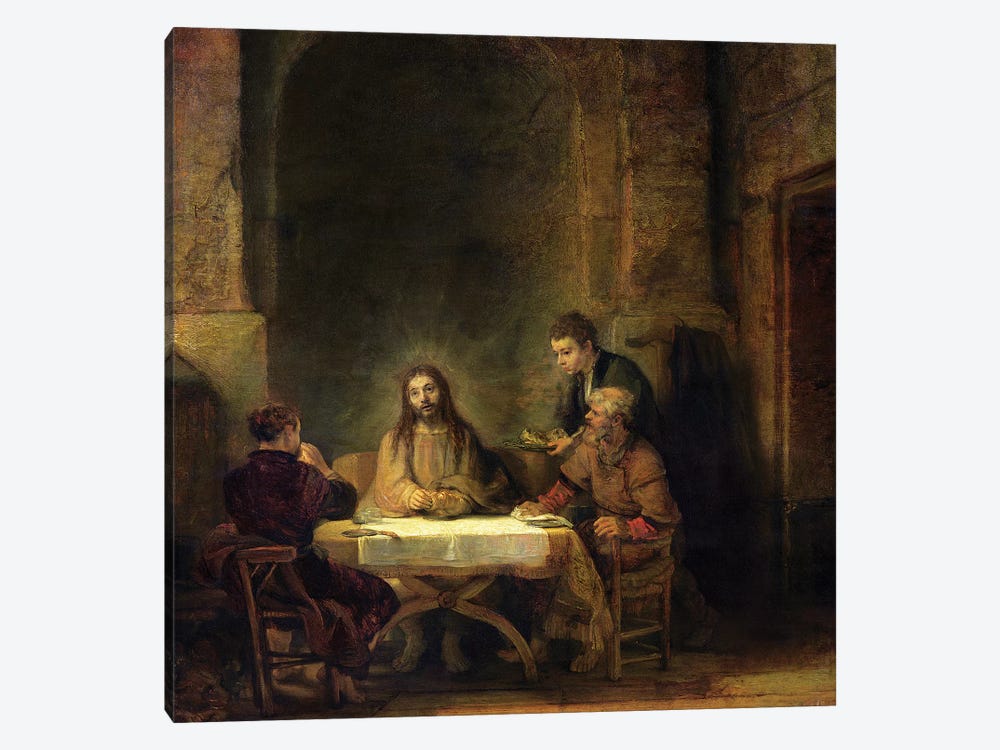 The Supper at Emmaus, 1648  by Rembrandt van Rijn 1-piece Canvas Artwork