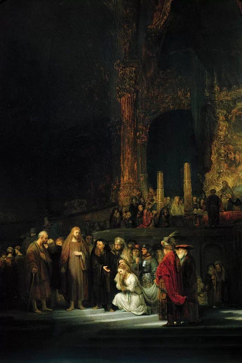The Woman taken in Adultery, 1644  by Rembrandt van Rijn wall art