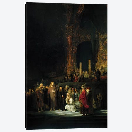 The Woman taken in Adultery, 1644  Canvas Print #BMN10996} by Rembrandt van Rijn Canvas Art