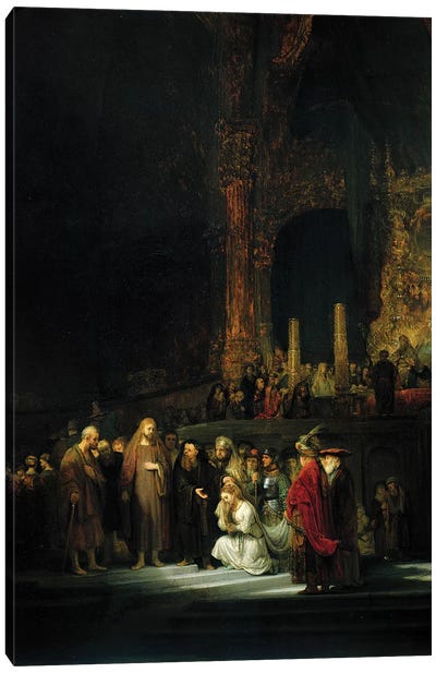 The Woman taken in Adultery, 1644  Canvas Art Print - Rembrandt van Rijn