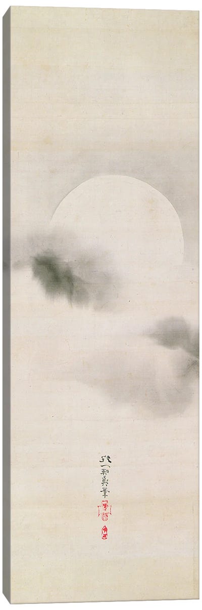 Hanging Scroll Depicting The Autumnal Moon Canvas Art Print