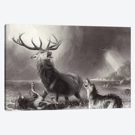 The Stag at Bay  Canvas Print #BMN11008} by Sir Edwin Landseer Canvas Wall Art