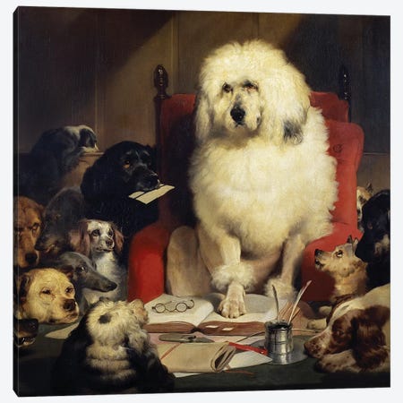 Trial by Jury, or Laying down the Law, c.1840  Canvas Print #BMN11009} by Sir Edwin Landseer Canvas Artwork