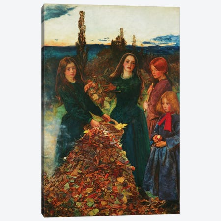 Autumn Leaves, 1856  Canvas Print #BMN11010} by Sir John Everett Millais Canvas Print