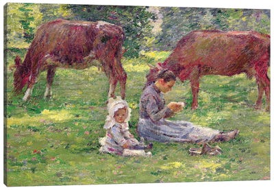 Watching the Cows  Canvas Art Print