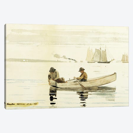 Boys Fishing, Gloucester Harbor, 1880  Canvas Print #BMN11036} by Winslow Homer Canvas Artwork