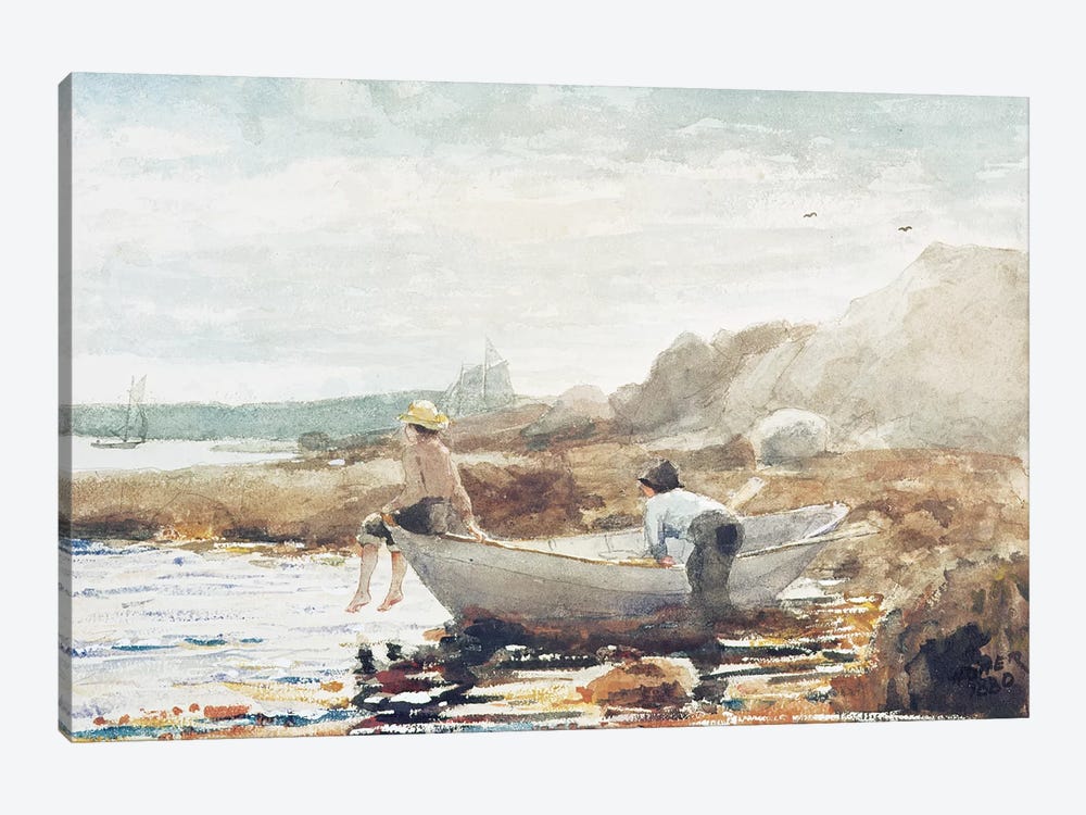 Boys on the Beach  by Winslow Homer 1-piece Canvas Wall Art