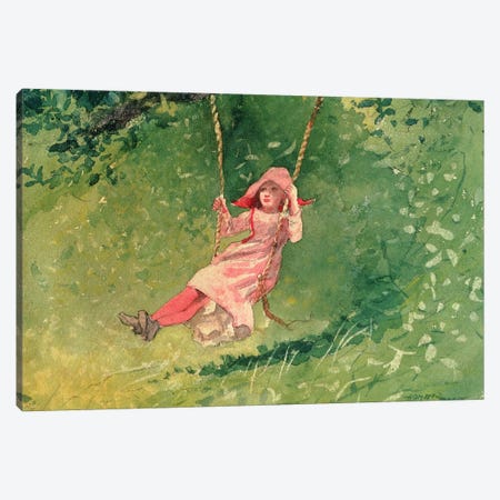 Girl on a Swing  Canvas Print #BMN11045} by Winslow Homer Canvas Art Print