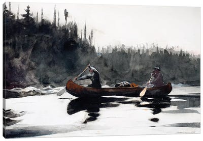 Guides Shooting Rapids, 1895  Canvas Art Print - Winslow Homer
