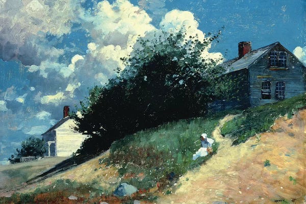 Winslow Homer: Houses on a Hill, 1879  by Winslow Homer