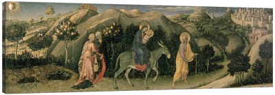 Adoration of the Magi Altarpiece; central predella panel depicting The Flight into Egypt, 1423  Canvas Art Print - Donkey Art