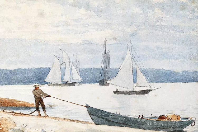 Pulling the Dory, 1880  by Winslow Homer wall art