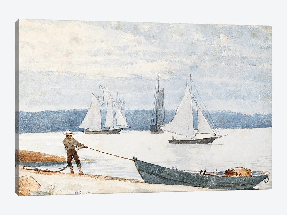 Pulling the Dory, 1880  by Winslow Homer 1-piece Art Print
