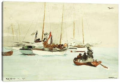 Schooners at Anchor, Key West, 1903  Canvas Art Print