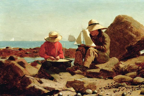 Winslow Homer: The Boat Builders, 1873  by Winslow Homer