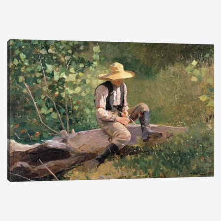 The Whittling Boy, 1873  Canvas Print #BMN11066} by Winslow Homer Canvas Print