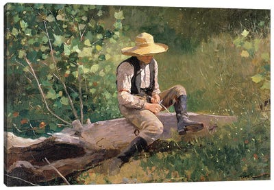 The Whittling Boy, 1873  Canvas Art Print - Boots