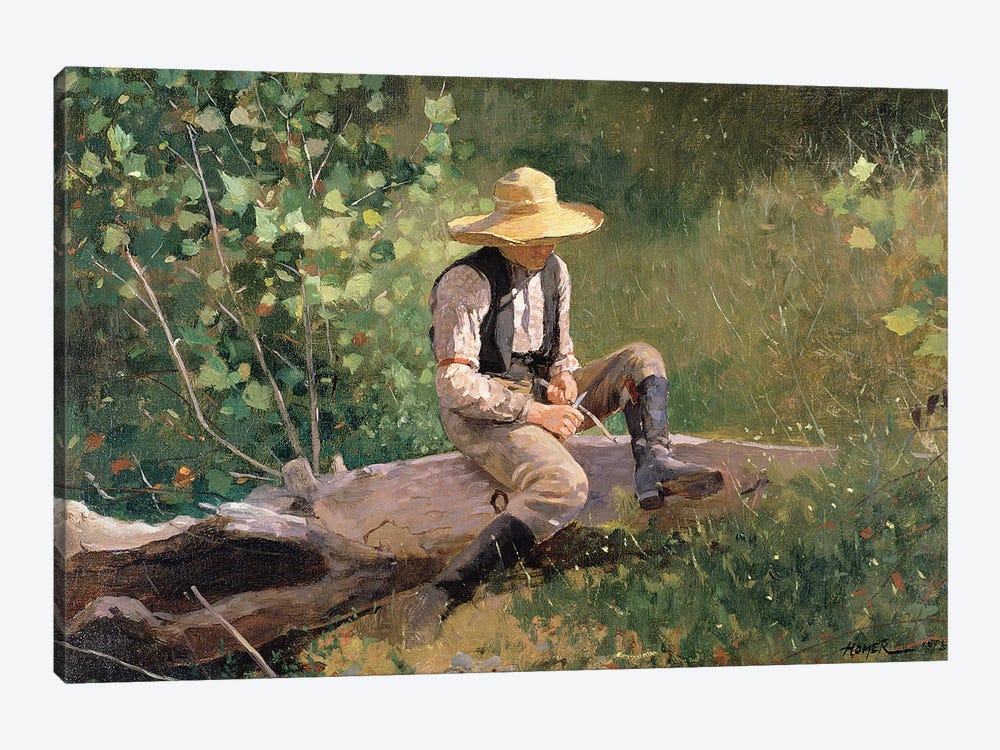 The Whittling Boy, 1873  by Winslow Homer 1-piece Canvas Wall Art