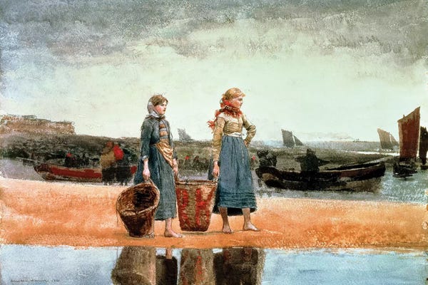 Realism: Two Girls on the Beach, Tynemouth, 1891  by Winslow Homer