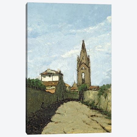 The Village Church, c.1866-70  Canvas Print #BMN1106} by Antoine Fortune Marion Canvas Art
