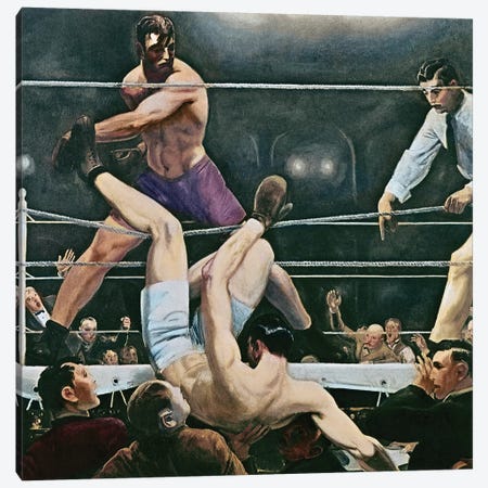 Dempsey V. Firpo In New York City, 1923, 1924 Canvas Print #BMN11074} by George Wesley Bellows Canvas Art