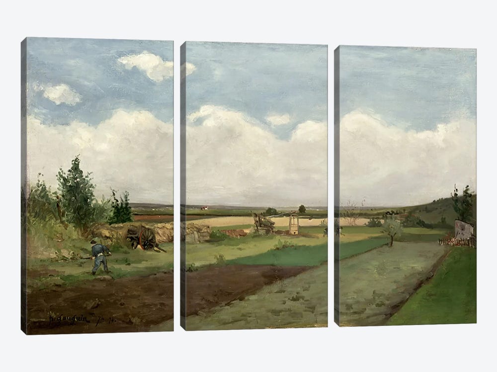 Landscape, 1873  by Paul Gauguin 3-piece Canvas Print