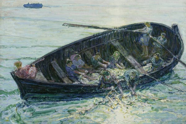 Rowboats: The Miraculous Haul Of Fishes, C.1913-14 by Henry Ossawa Tanner