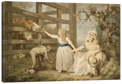 Compassionate Children, Engraved By William Ward 1793 Canvas Art Print - James Ward