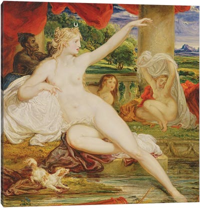 Diana At The Bath, 1830 Canvas Art Print - Mythological Figures