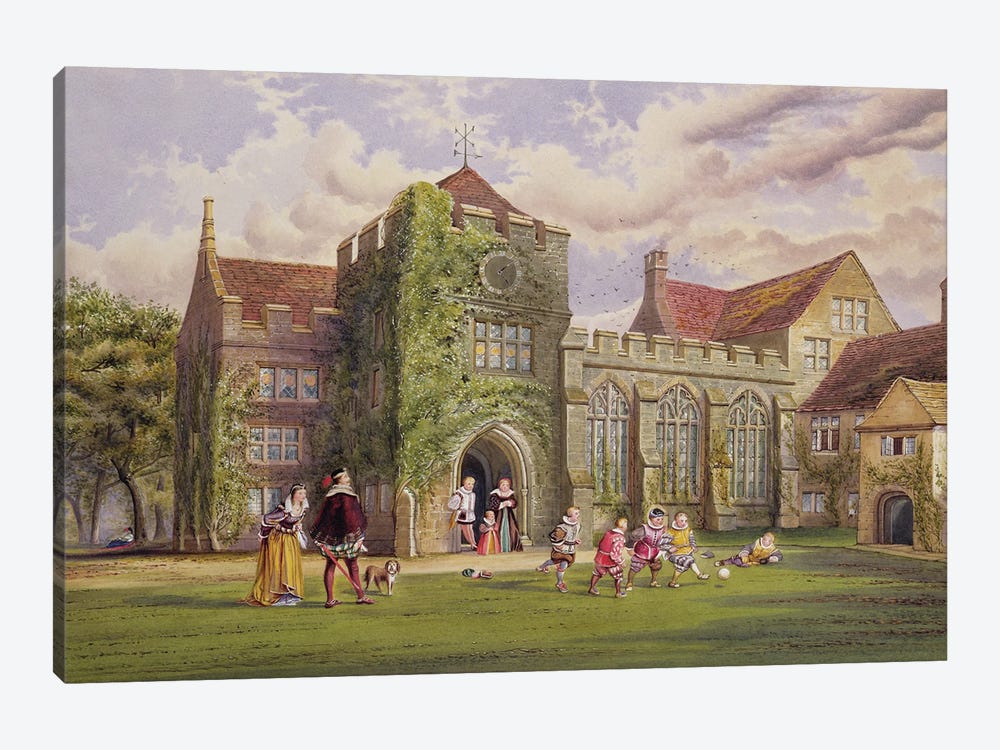 Elizabethan Children Playing Football 1-piece Canvas Print