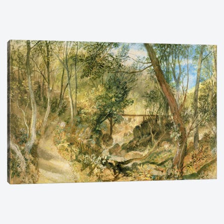 PD.50-1958 The Woodwalk, Farnley Hall, c.1818  Canvas Print #BMN1111} by J.M.W. Turner Canvas Artwork