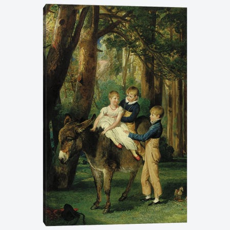 Group Portrait Of John, Theophilus And Frances Levett, 1811 Canvas Print #BMN11125} by James Ward Canvas Wall Art