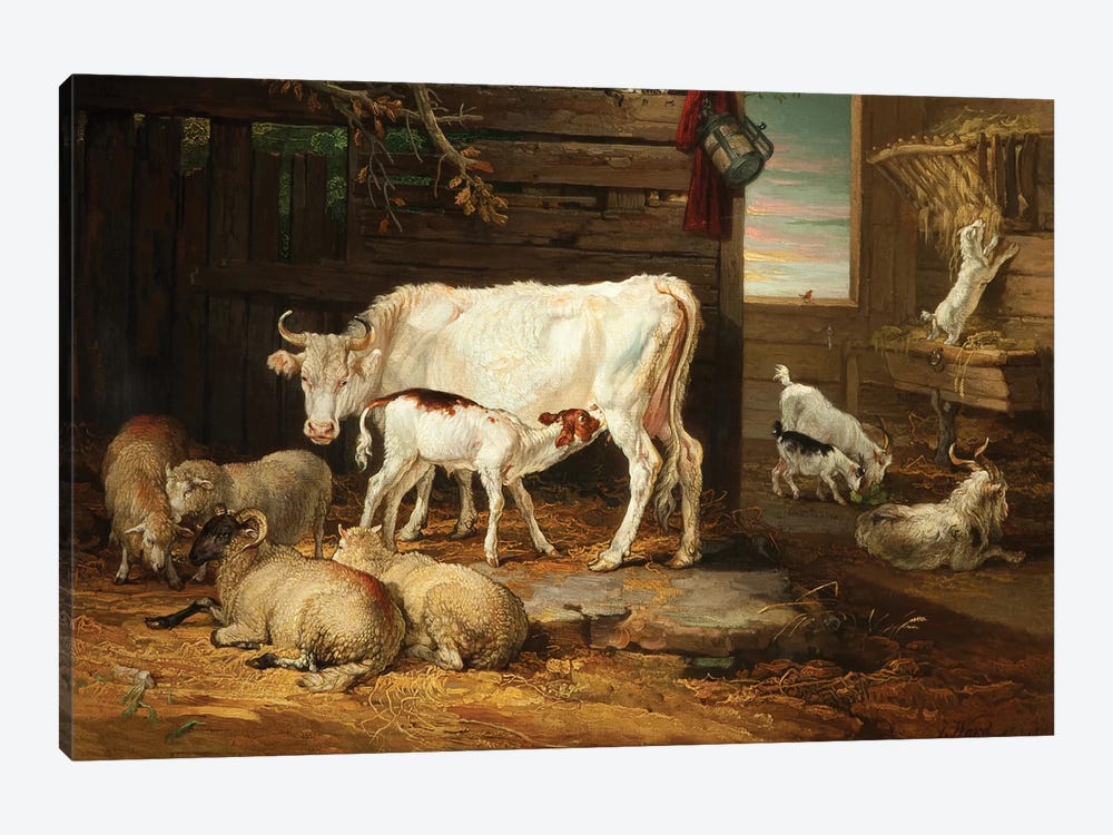 Interior Of A Stable, 1810 1-piece Canvas Print