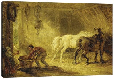 Interior Of A Stable, C.1830-40 Canvas Art Print - James Ward