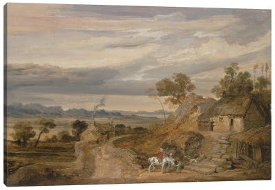 Landscape With Cottages, C.1802-07 Canvas Art Print