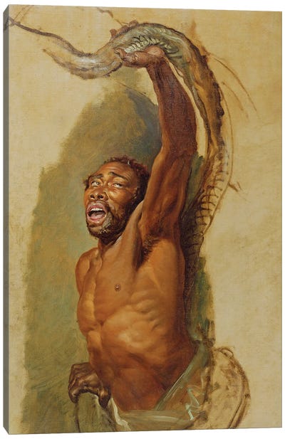 Man Struggling With A Boa Constrictor, Study For 'Liboya Serpent Seizing Its Prey', C.1803 Canvas Art Print