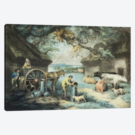 The Dairy Farm, Engraved By The Artist, Pub. By R. Ackermann, 1801 Canvas Print #BMN11159} by James Ward Canvas Art