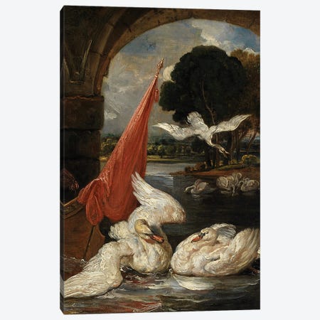 The Descent Of The Swan, Illustration For 'The Social Day' By Peter Coxe Canvas Print #BMN11160} by James Ward Canvas Art Print