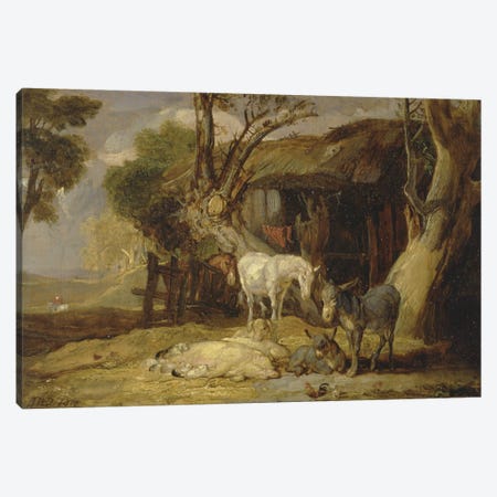 The Straw Yard, 1810 Canvas Print #BMN11169} by James Ward Canvas Print