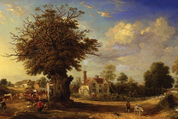 Oak Trees: The Yeldham Oak At Great Yeldham, Essex, 1833 by James Ward